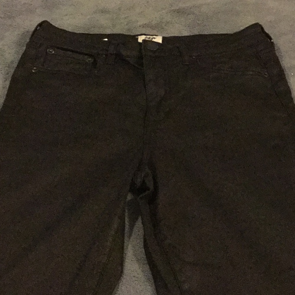 Black leather look jeggings